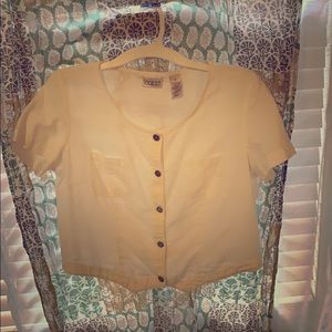 Vintage Off-White Button down crop top